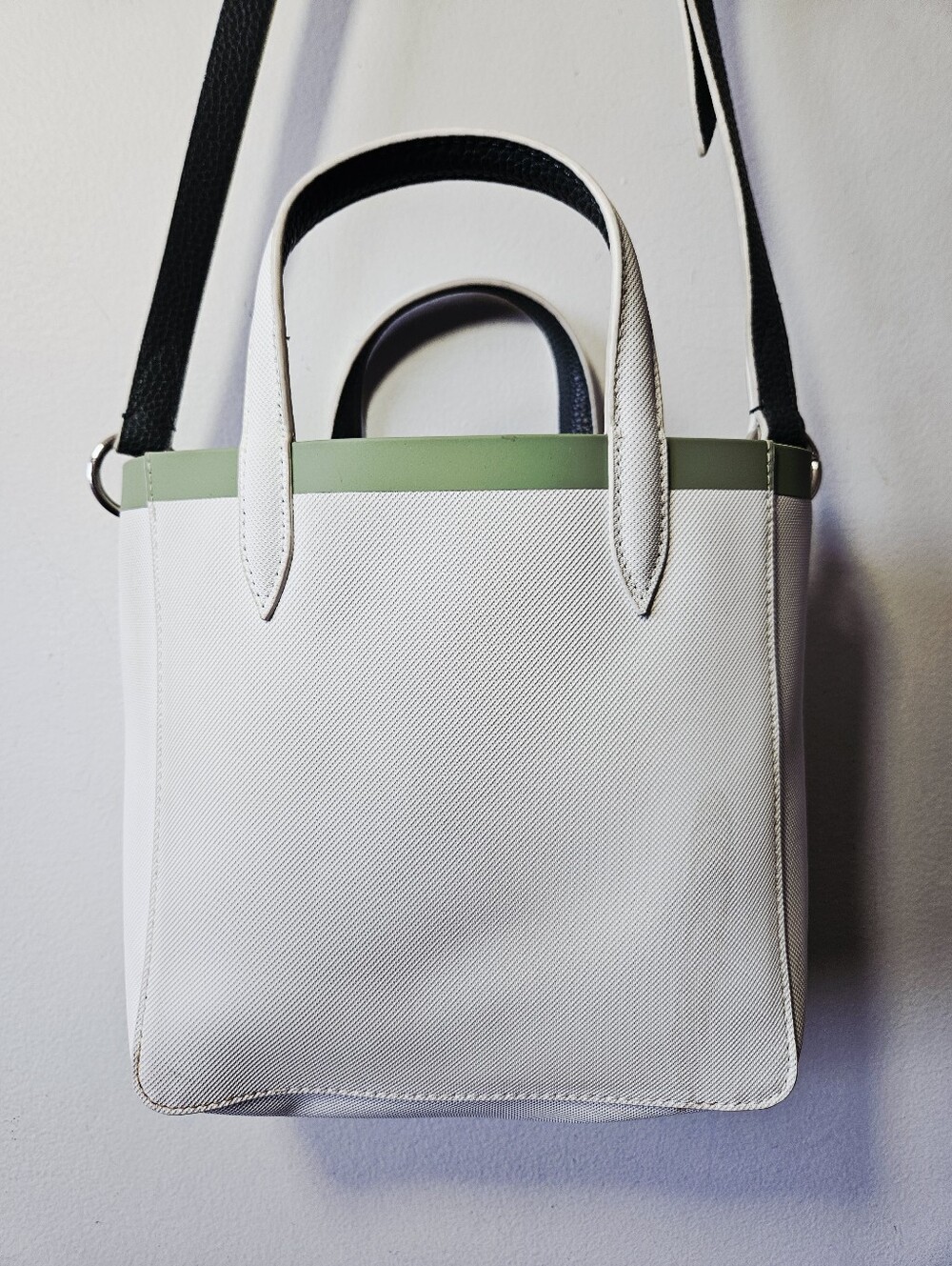 Lacoste Shoulder Tote Bag Tennis Style Faux Leather Handbag - Picture 5 of 6